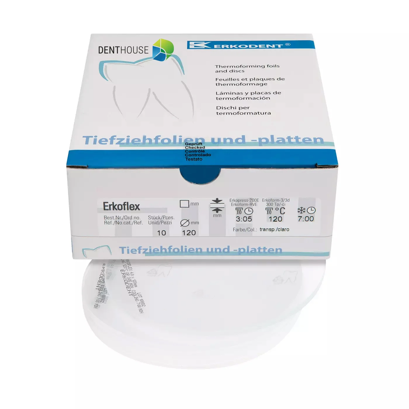 Erkoflex, 5.00 mm, ò 120 mm, transparent 10 pieces