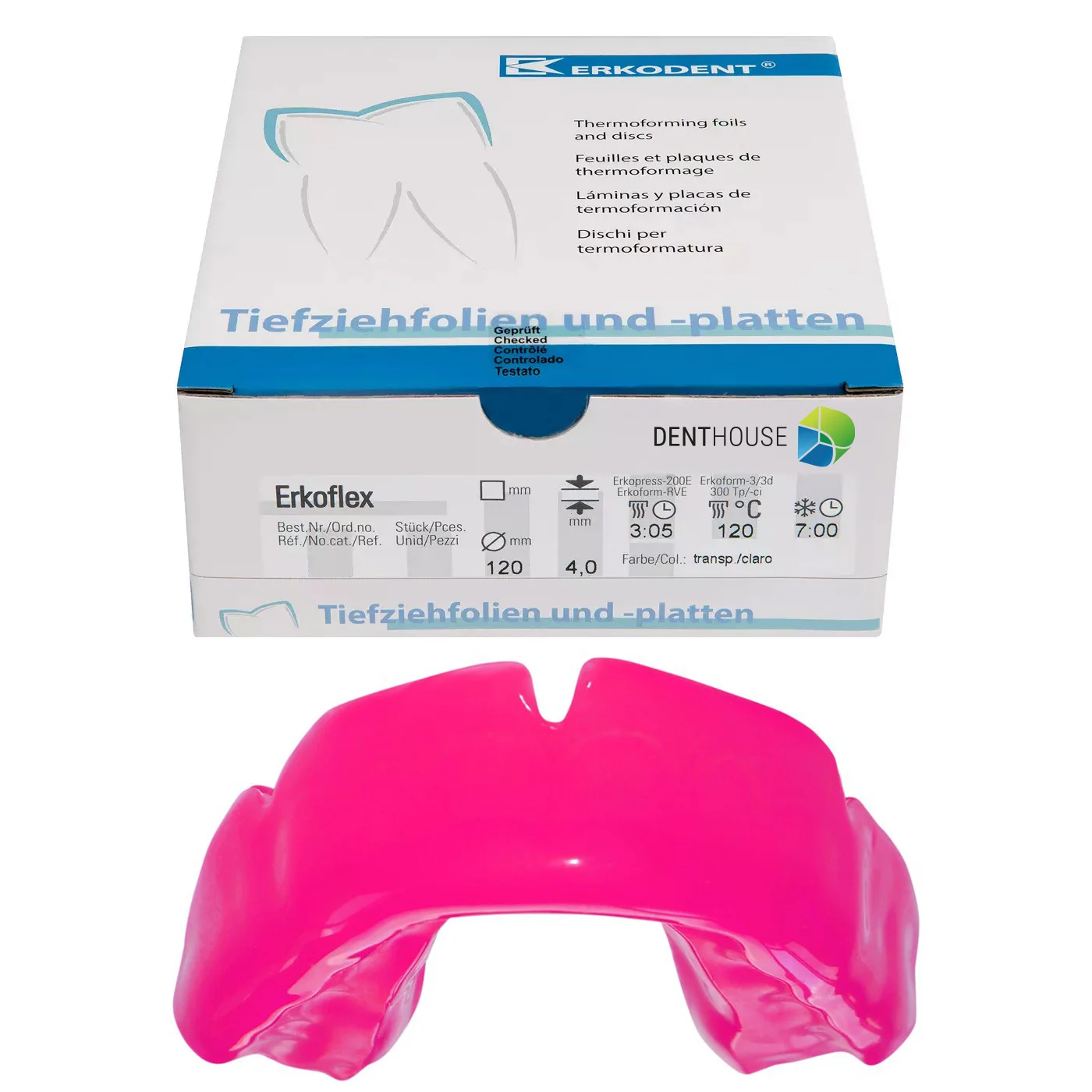 Erkoflex, 4.00 mm, ò 120 mm, bright pink 5 pieces