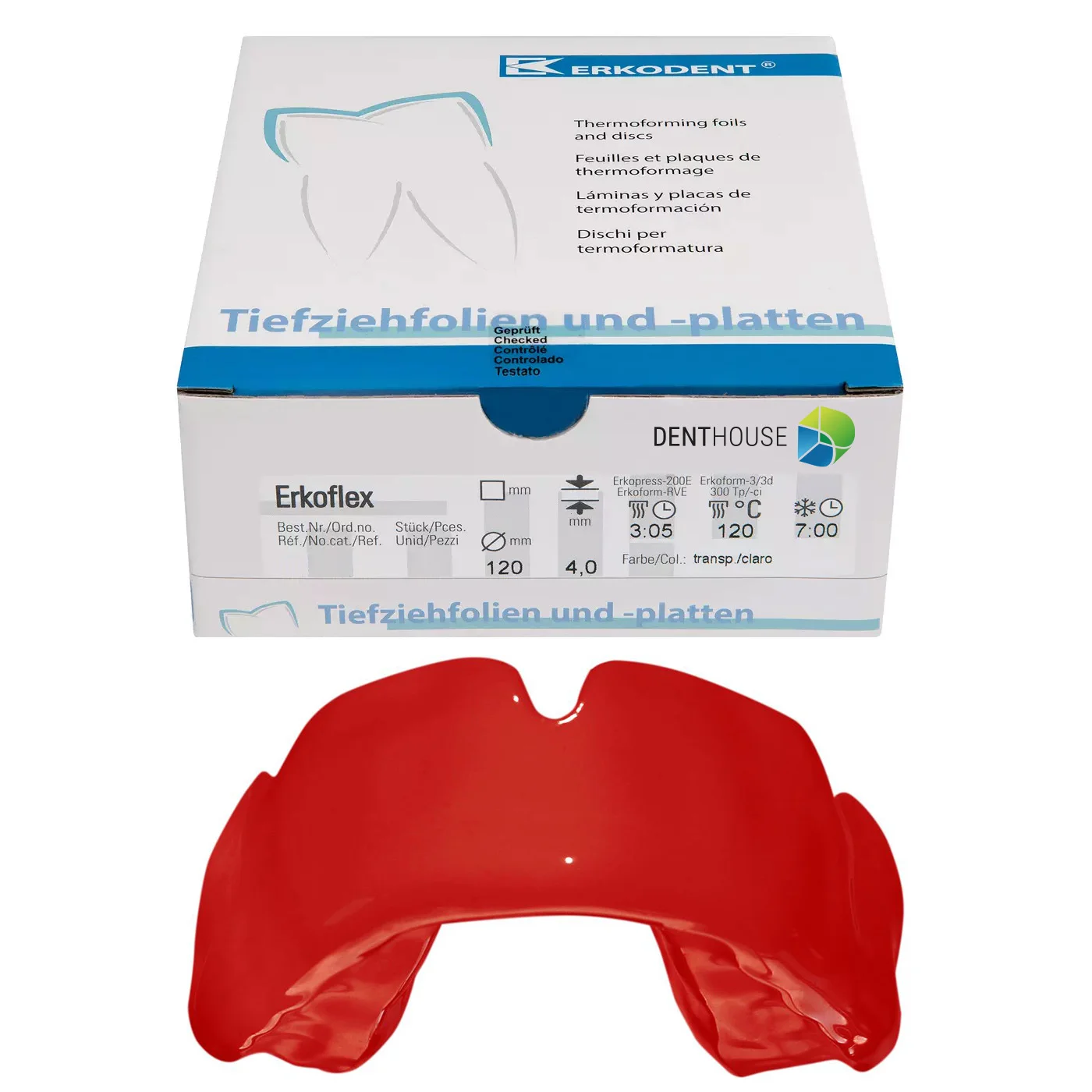 Erkoflex, 4.00 mm, ò 120 mm, deep red 5 pieces