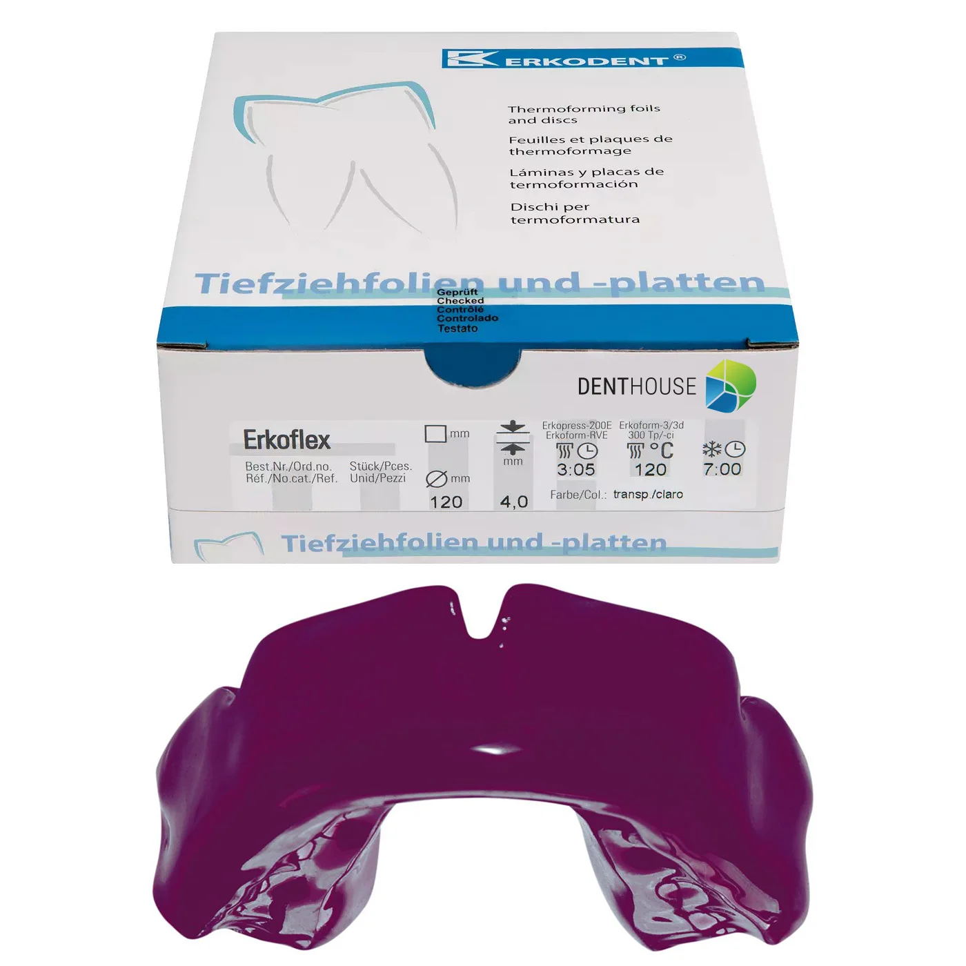 Erkoflex, 4.00 mm, ò 120 mm, maroon 5 pieces