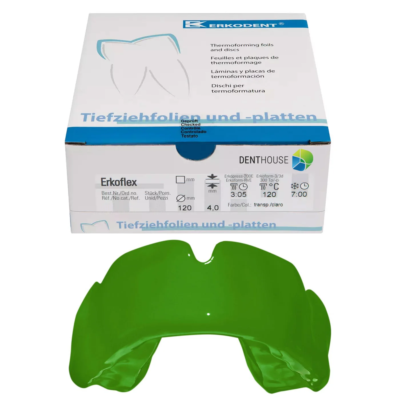 Erkoflex, 4.00 mm, ò 120 mm, deep green 5 pieces