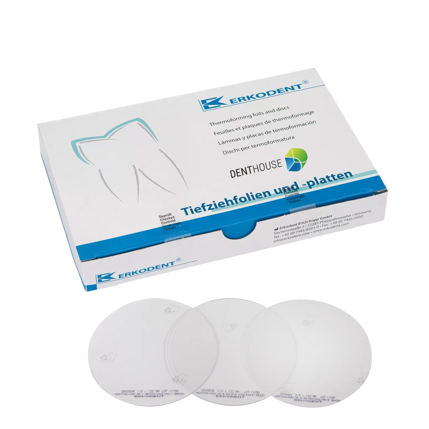 Erkodur, 0.50 mm, ò 120 mm, clear 20 pieces