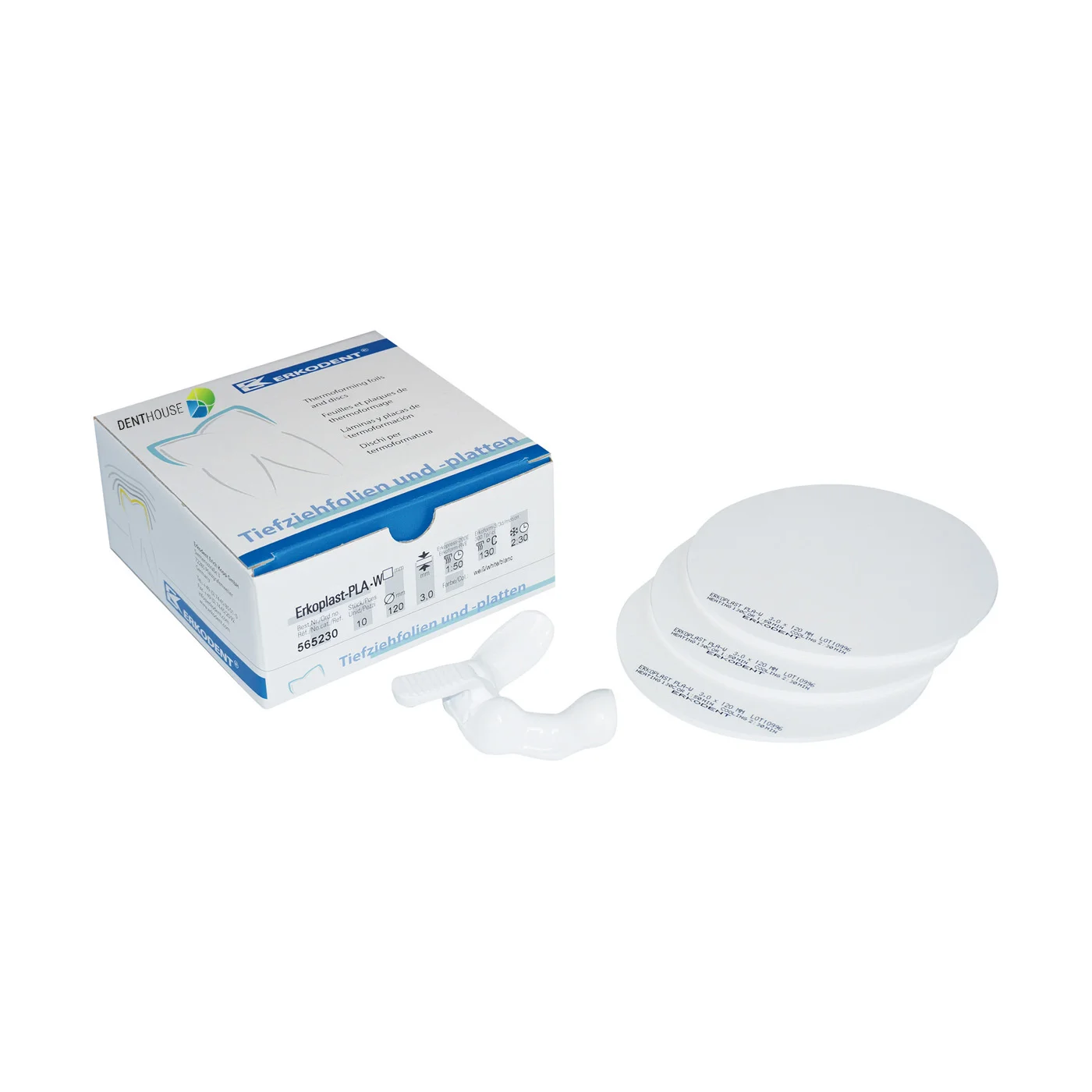 Erkoplast PLA-W, 3.00 mm, ò 120 mm, white 10 pieces