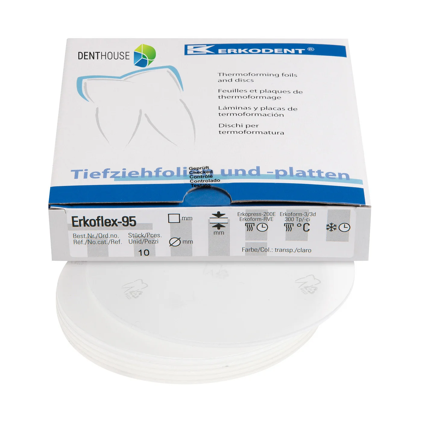 Erkoflex-95, 1.50 mm, ò 120 mm, transparent 10 pieces