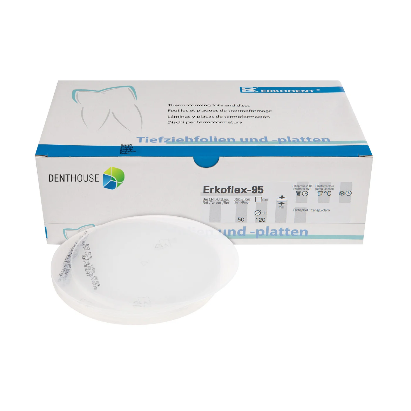 Erkoflex-95, 2.50 mm, ò 120 mm, transparent 50 pieces