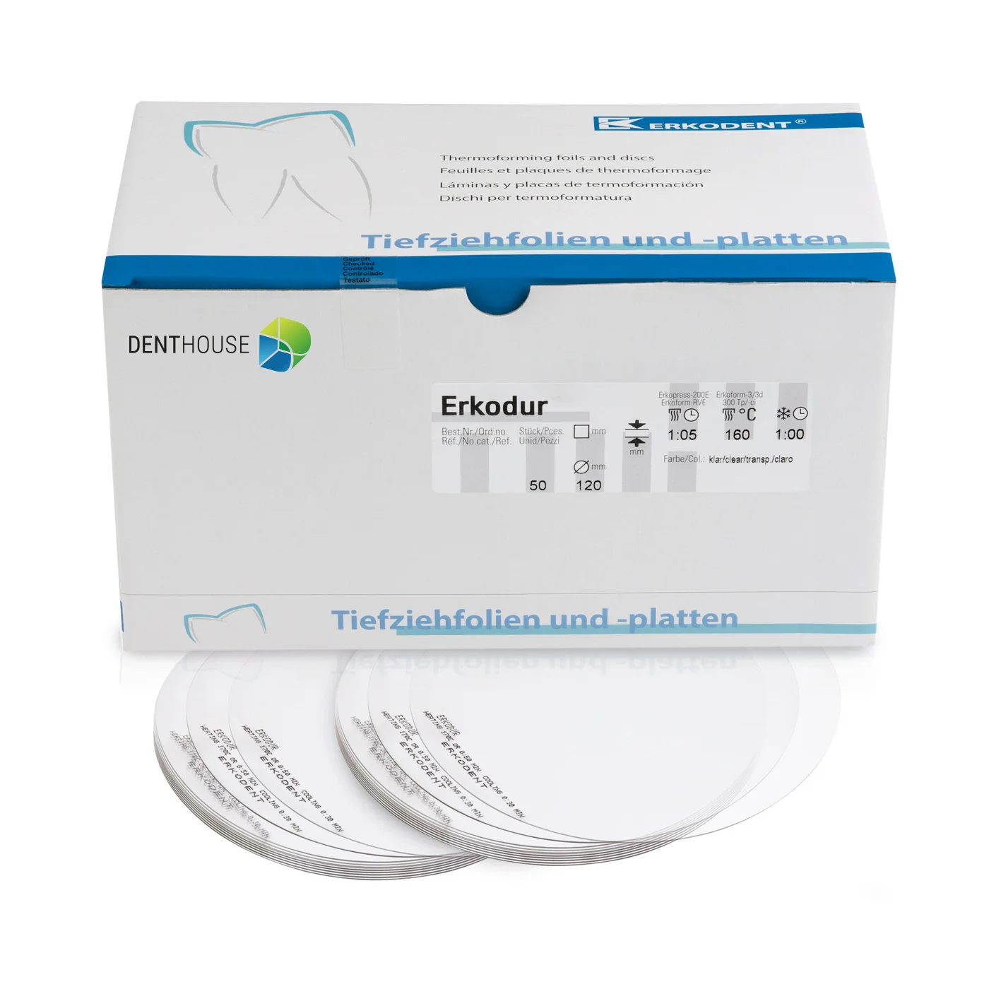Erkodur, 0.80 mm, ò 120 mm, clear 100 pieces