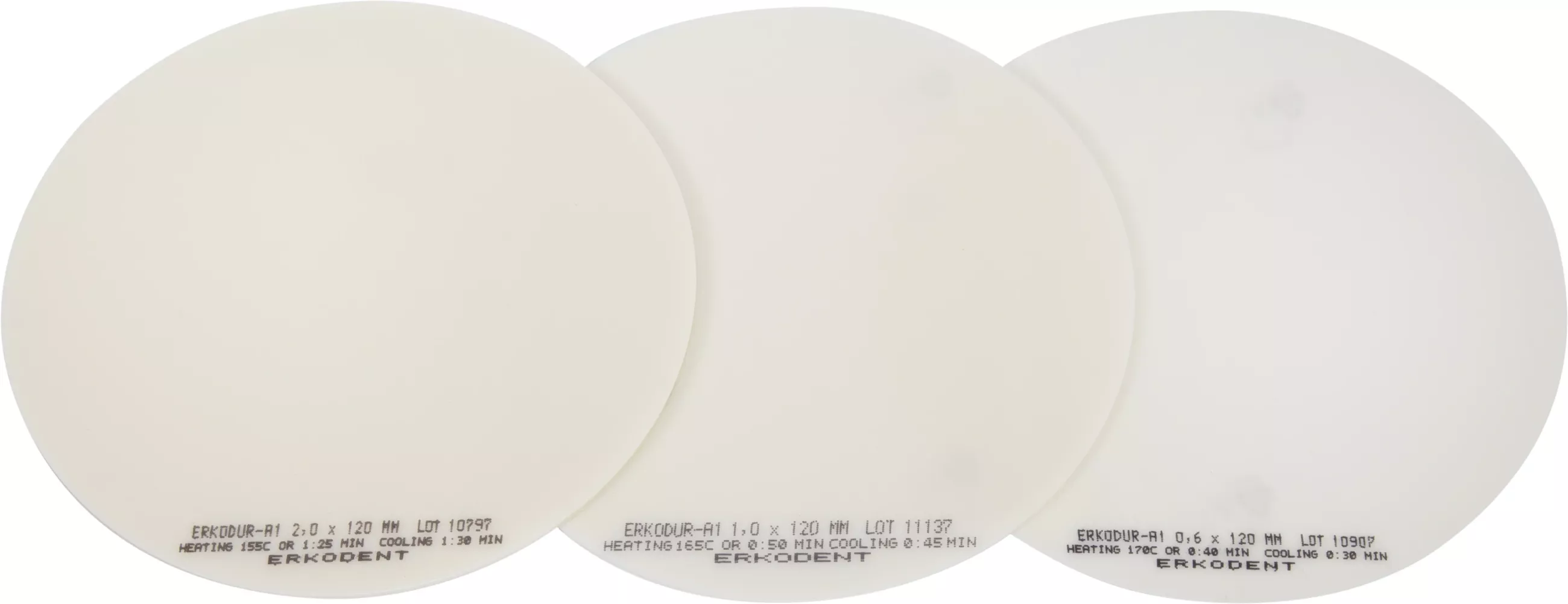 Erkodur-A3, 1.50 mm, ò 120 mm, tooth colour 10 pieces