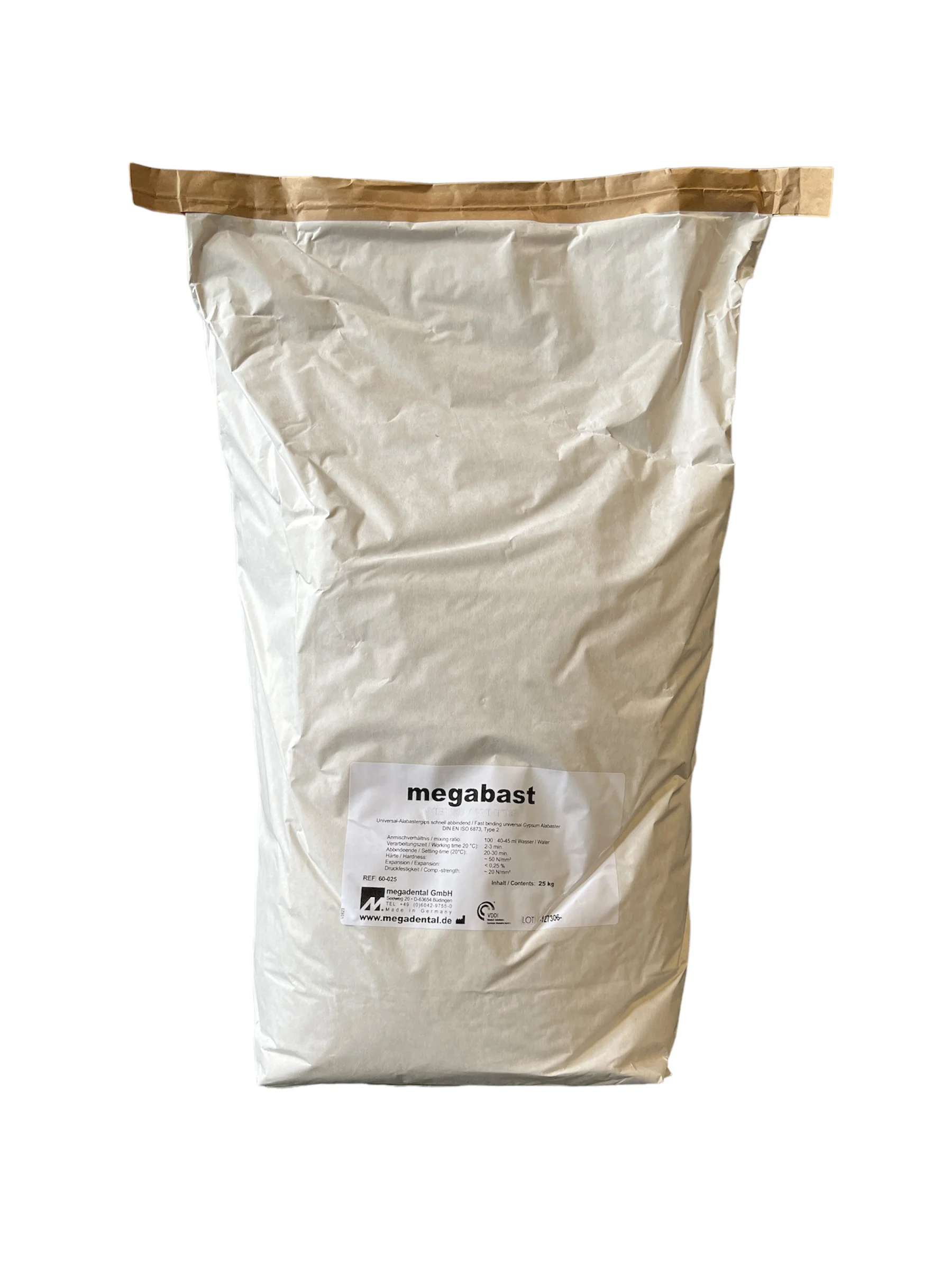 Megabast universal snabb klass 2, vit 25kg kartong