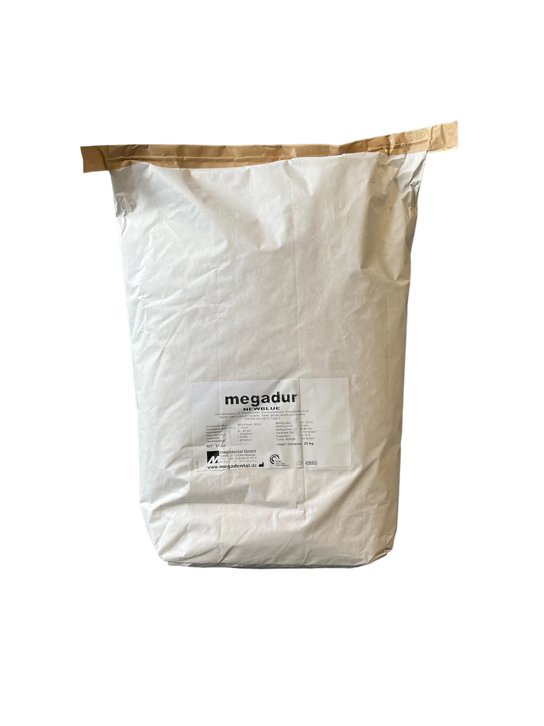 Megadur hårdgips klass 3, blå 25kg kartong