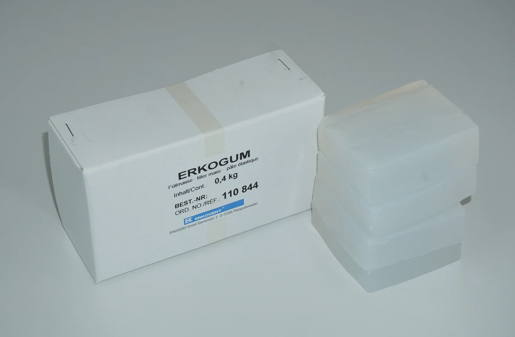 Erkogum, knådbar blockeringsmassa. Transparant 0,4 kg