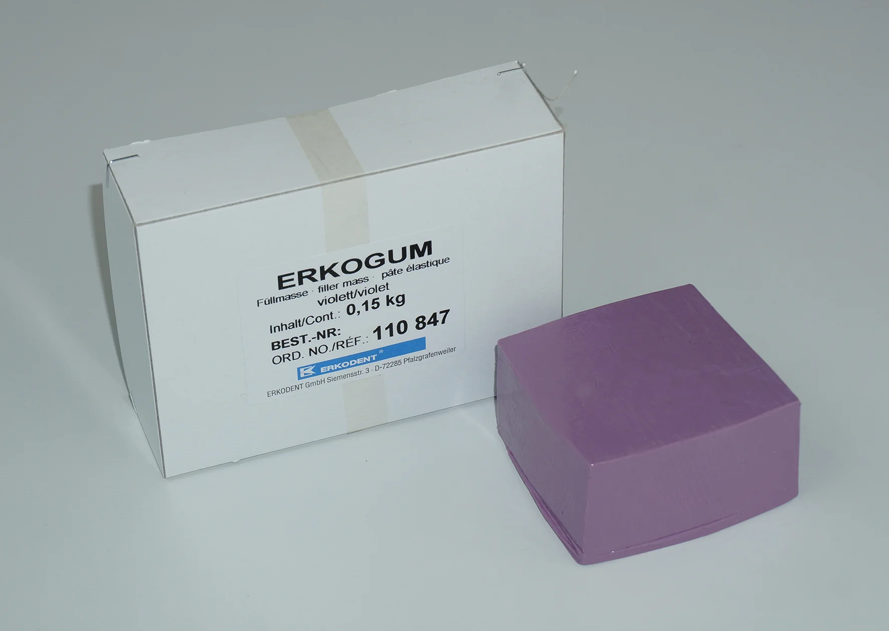 Erkogum, knådbar blockeringsmassa. Lila 0,15 kg