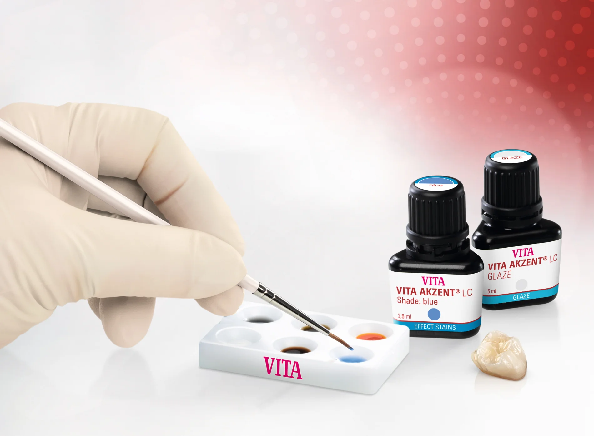 VITA Mixing palette white porcelain with lid,  5,5 x 3,5 cm