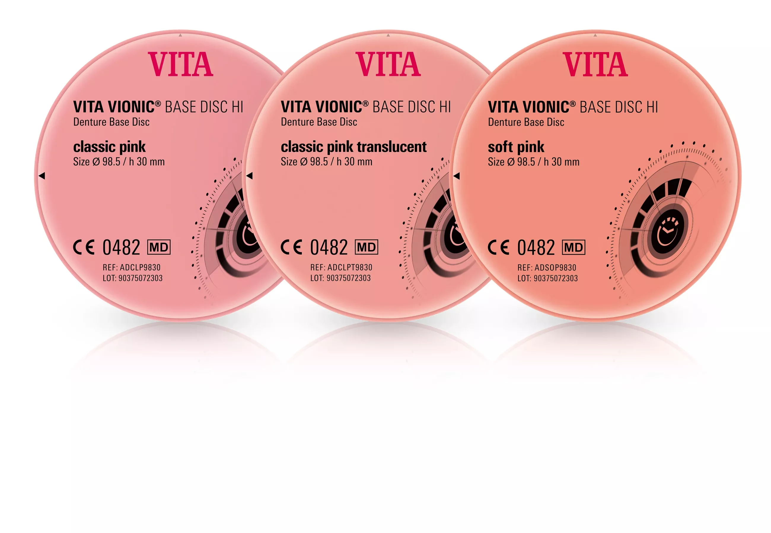 VITA VIONICÂ® BASE DISC HI, classic pink translucent, Ã 98.5 x h 30 mm, 1 pc.