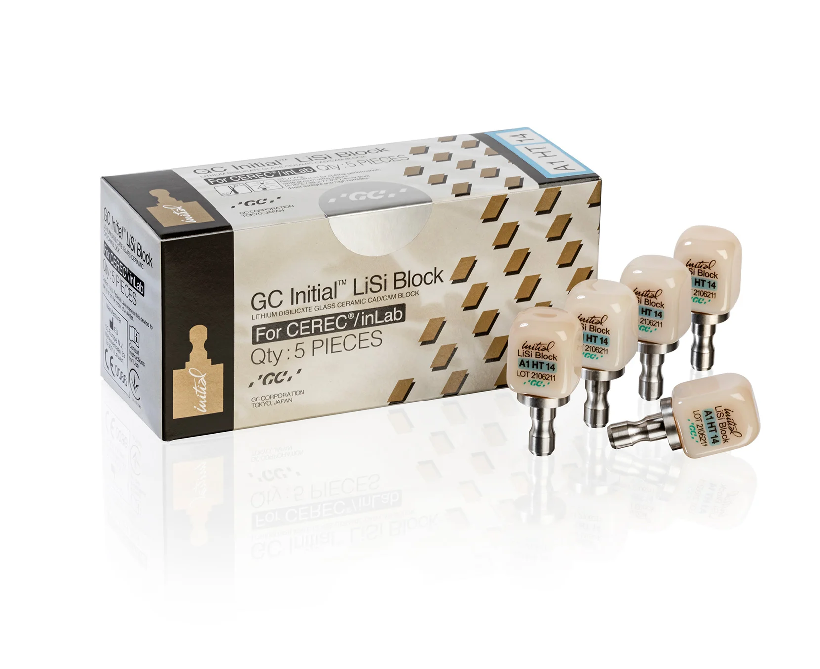 GC Initial LiSi Block, CEREC, Size 14, A3  LT