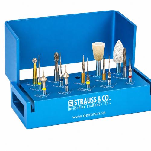 Strauss Orthokit, 12 borr och två polerare