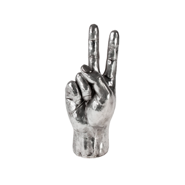 Dekoration Hand, Peace Silver