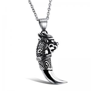 Halsband rostfritt stål, dragon