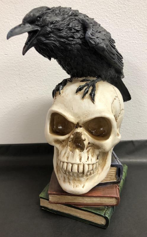Döskalledekoration Poe’s Raven