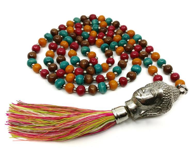 Mala Halsband - Buddha 108 pärlor, Rainbow