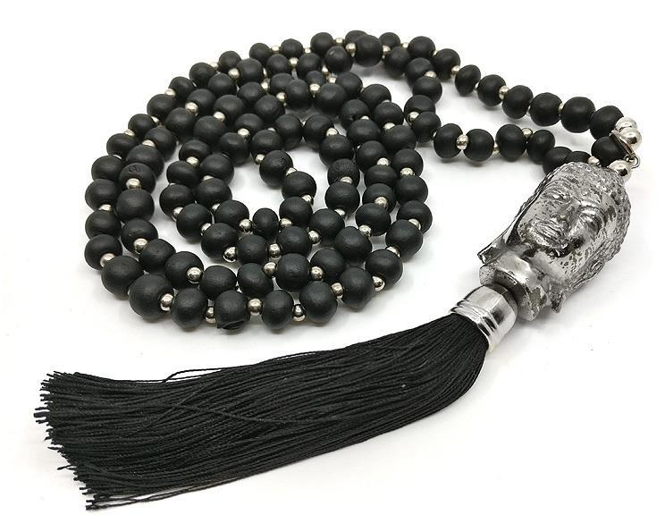 Mala Halsband - Buddha 108 pärlor, Svart