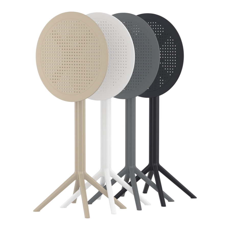 Sky ståbord 60 diameter cm från Siesta med fällbar bordsskiva i olika färger.