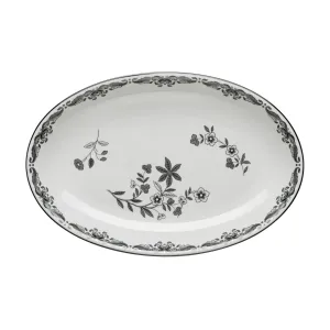 Ostindia svart oval serveringsfat 33x22 cm från Rörstrand.