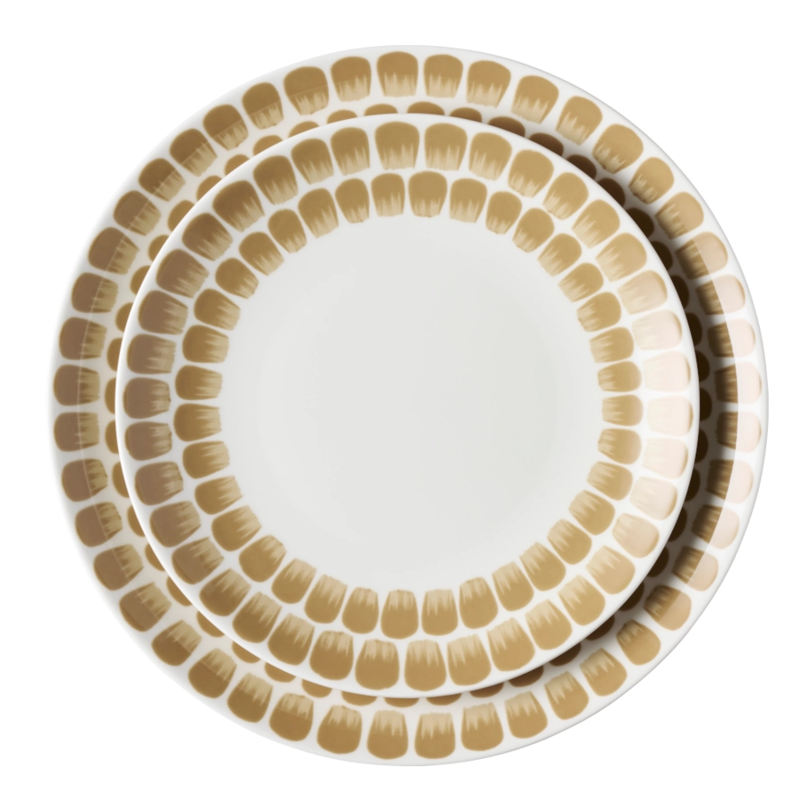 Tuokio tallrik 26 diameter cm och 20 diameter cm i beige från Arabia.