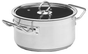 Kittel med glaslock rostfritt/nonstick