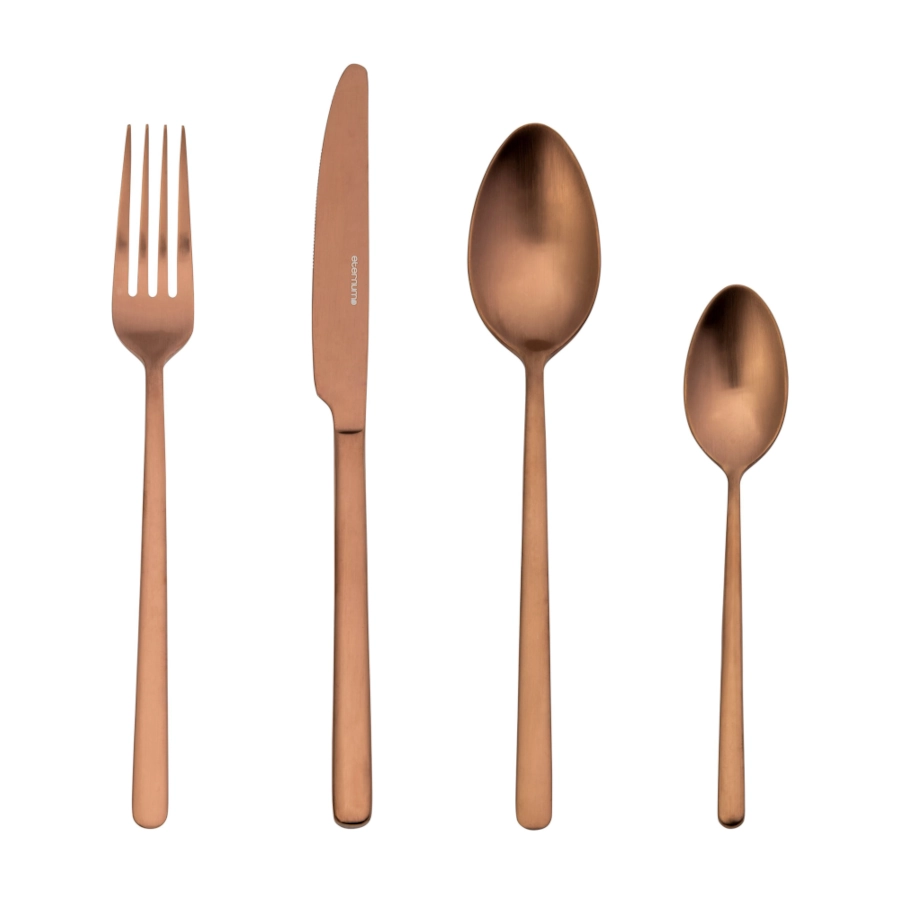 Nardo bestickset med 16 delar i koppar från Eternum.