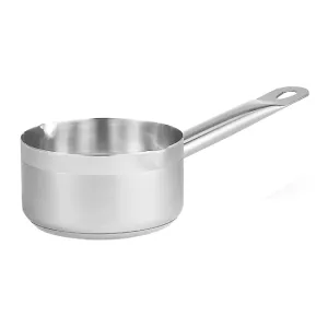 Såskastrull 12 diameter cm från Patina av rostfritt stål med 2 hällpipar som rymmer 0,6 liter.