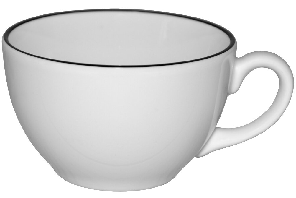 Nana kaffekopp 25 cl dekor svart rand - 6 st/fp