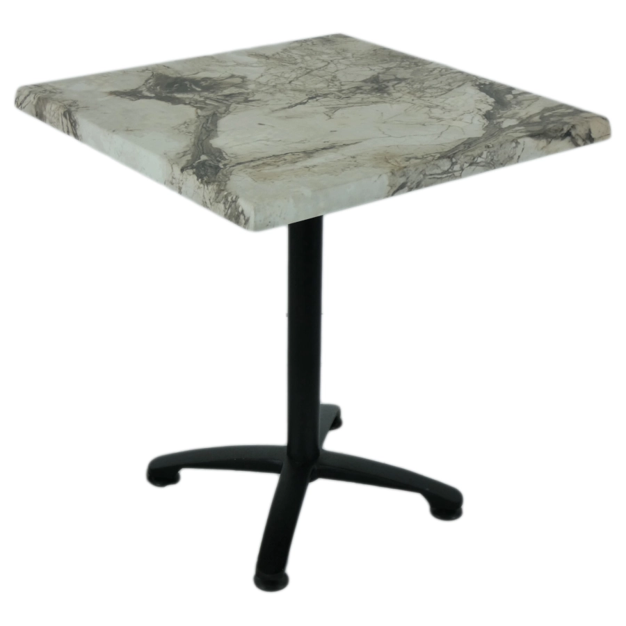 Marble Almeria bordsskiva 70x70 cm från Werzalit ihop med bordsstativ.