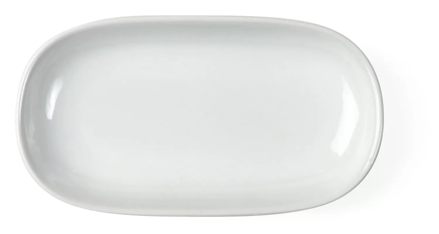 Ovalt fat 15x8 cm av fältspatporslin från Exxent.