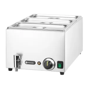 Kitchen Line Bain-Marie vattenbad med kran i GN 1/1 som har 3 st GN 1/3 kantiner med lock.