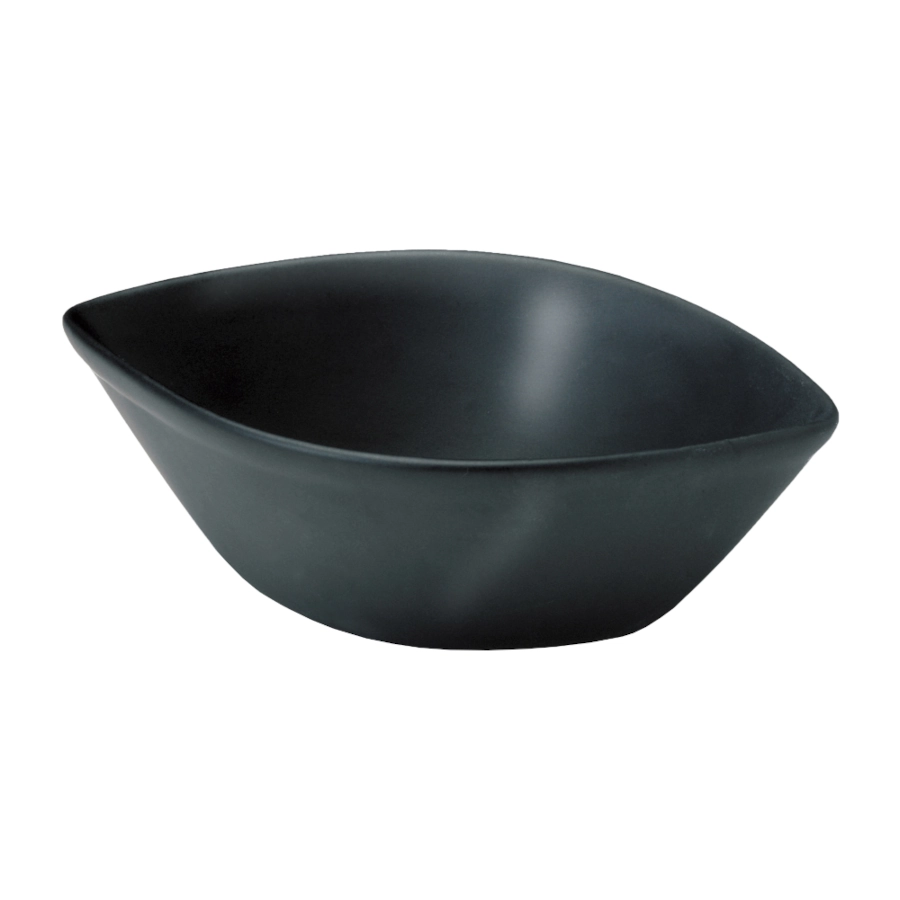 Skål hög 12,5x8 cm från Xantia av svart stengods med båtform.