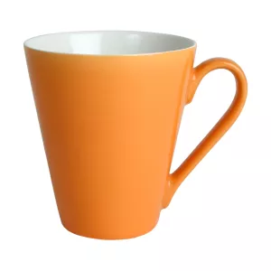 Attila mugg 20 cl av stengods och orange/vit.