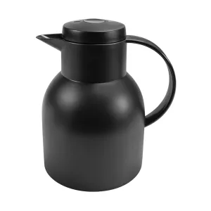 Termoskanna 1 liter i svart av polypropylen med glasinsats från BBM.