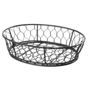 Basic, trådkorg, oval, 23x18x6 cm, svart