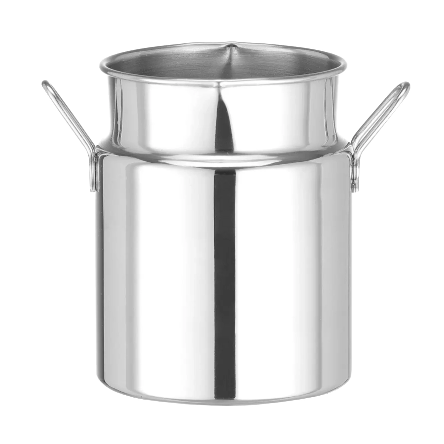 Mini mjölkkärl 7 diameter cm i rostfritt med handtag från Hendi.