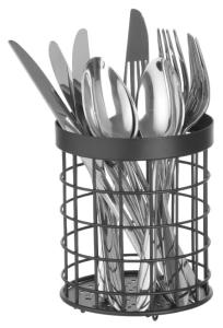 Bestickkorg, 12 diameter cm, svart