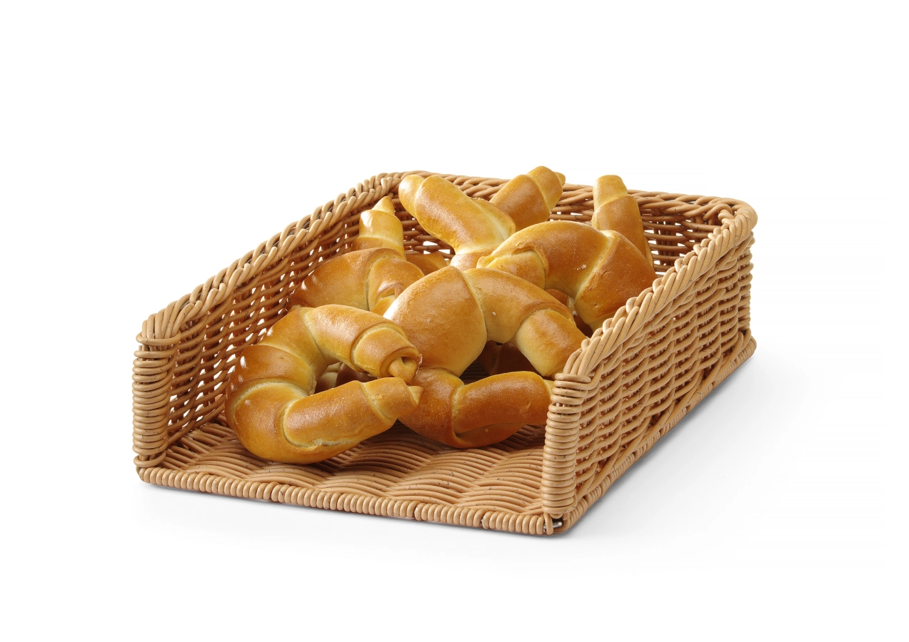 Brödkorg av flätad polyrattan med 1 öppen sida från Hendi.