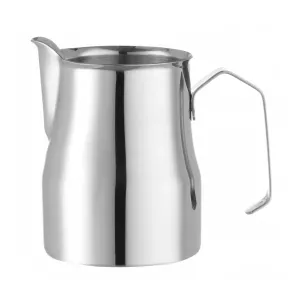 Mjölkkanna av rostfritt stål från Hendi med v-formad hällpip som rymmer 0,35 liter.