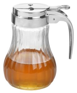 Honungskanna, rostfritt/glas