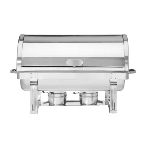 Rental chafing Dish från Hendi med GN 1/1 storlek och roll top lock som är polerad.