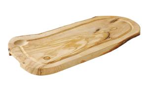 Serveringsbräda med såskant, 40x25 cm, olivträ