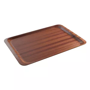 Rektangulär laminerad serveringsbricka i mahogny från AmerBox.