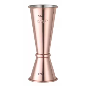 Mätmått jigger från BarUp av rostfritt i koppar som rymmer 25/50 ml.