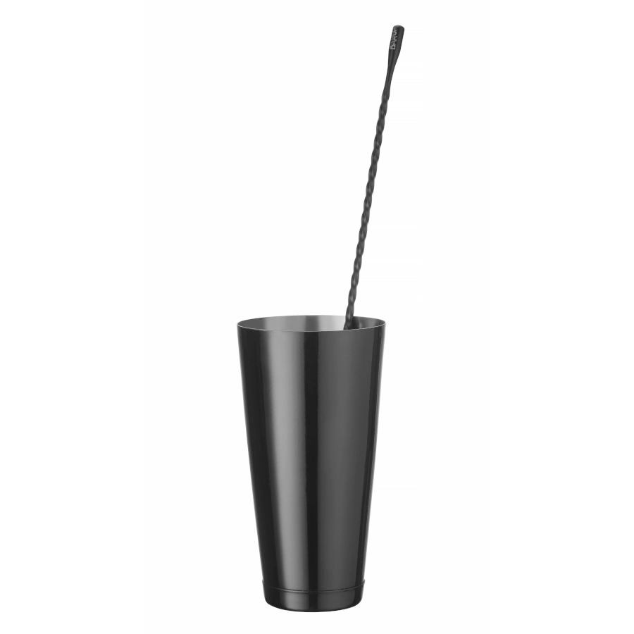 Boston shaker från BarUp som rymmer 80 cl i svart med barsked.