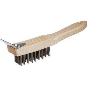 Stålborste med skrapa.