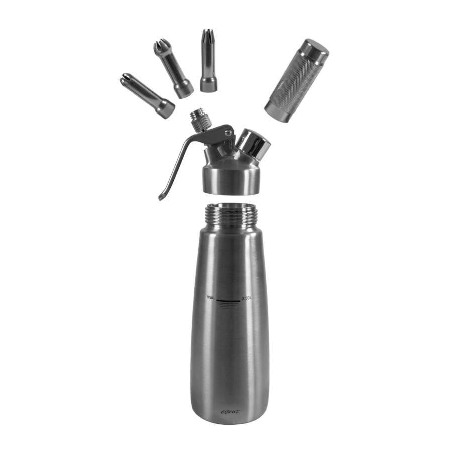 Gräddsifon rostfritt 0,5 eller 1 liter Exxent